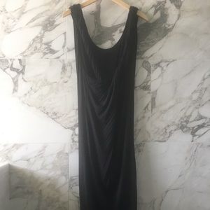 Simple black modal dress with unique back, size s